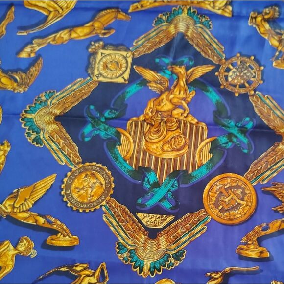 Vintage Scarf Parures De Vent Car Ornaments Gold - Picture 5 of 16